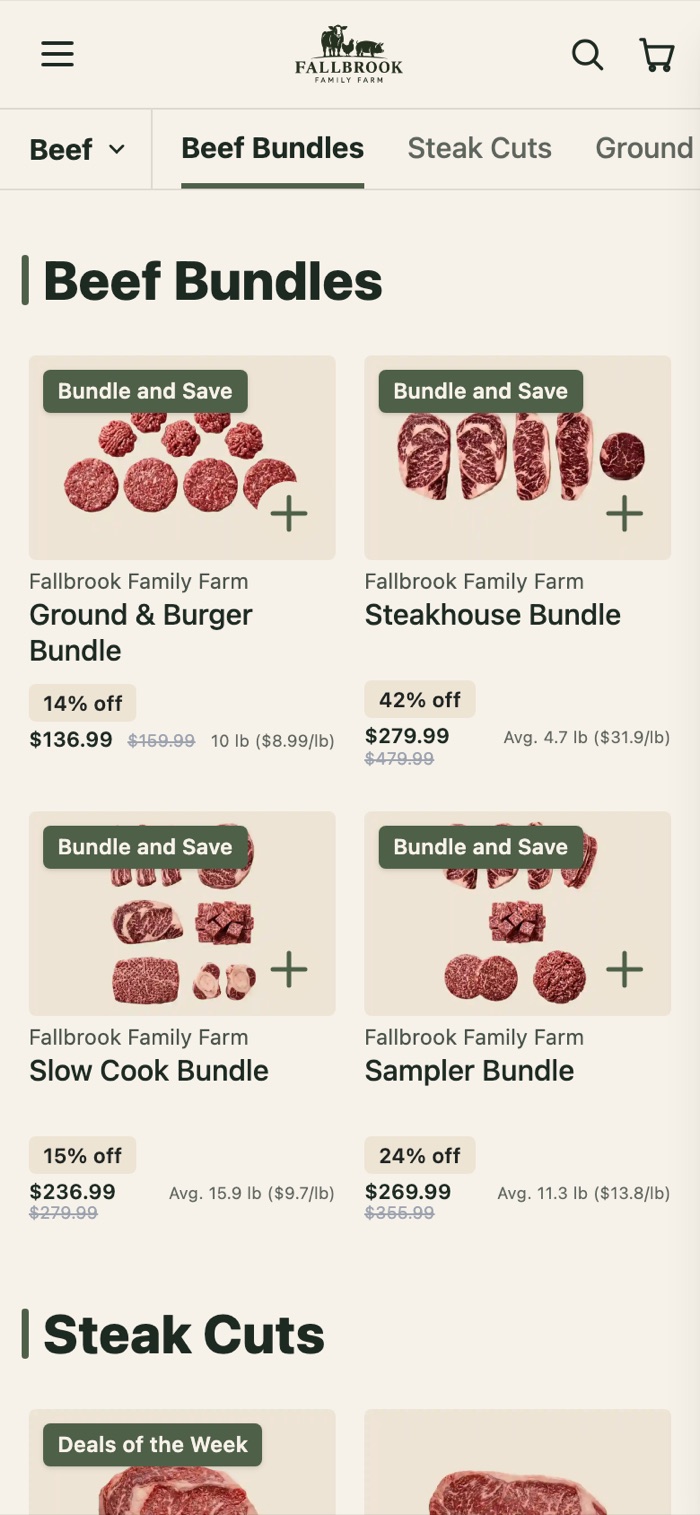 The beef aisle on a phone